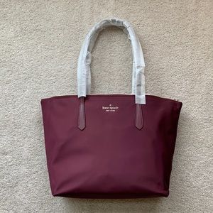 Kate Spade Kitt Nylon Large Tote Bag - Deep Berry